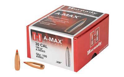 HRNDY MATCH A-MAX 30CAL 168GR 100CT - for sale